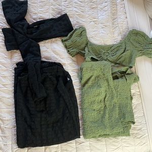 2 SHEIN TOP + SKIRT SET (BUNDLE DEAL)